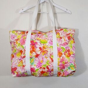 Oscar De La Renta Floral Cotton Mix Tote